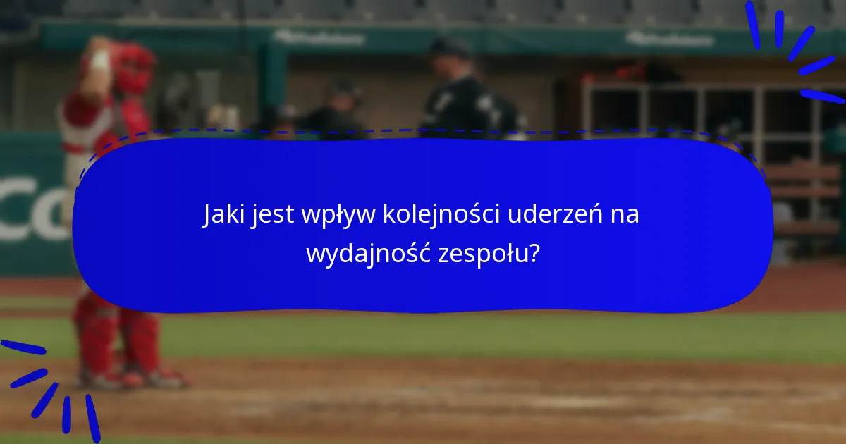 Jaki jest wpływ kolejności uderzeń na wydajność zespołu?