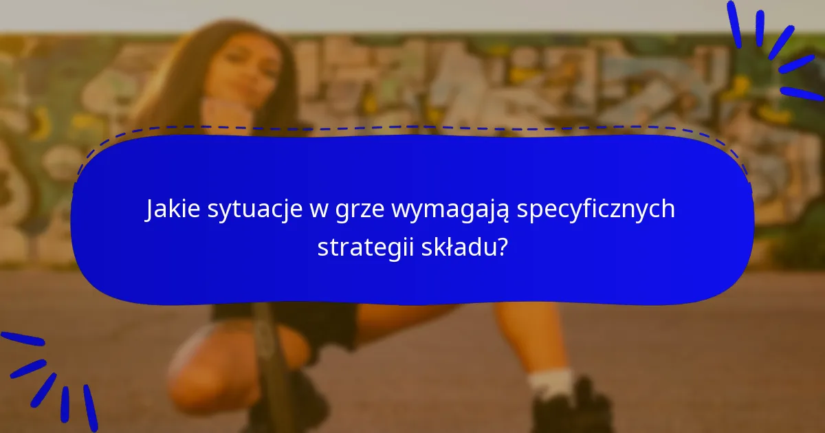 Jakie sytuacje w grze wymagają specyficznych strategii składu?